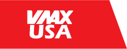 A red and white logo for the max usa company.